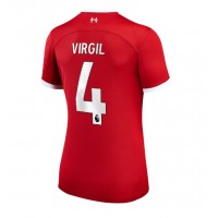 Dres Liverpool Virgil van Dijk #4 Domáci pre Ženy 2023-24 Krátky Rukáv